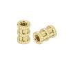 sourcing map 100Pcs M3x8x5mm Knurled Insert Nut, Brass Double-Pass Insert