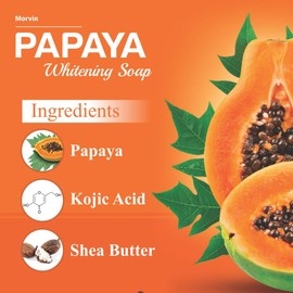Morvin India Papaya Skin Whitening Soap 75gm(Pack of 4) For Skin Whitening, Enriched with Papaya Extract, Kojic Acid And Shea Butter