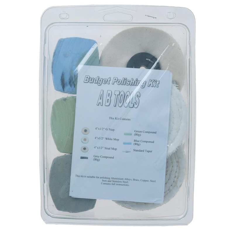 AB Tools Budget Polishing Kit Coarse/Medium and Fine Mops 4"