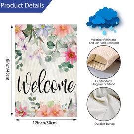 YBTLhome Floral Spring And Summer Garden Flags Double-Sided Print Home Decor, Outside Decor, Yard Decor, Garden Decor, Holiday Decor(No Flagpole) 12 * 18in/30 * 45cm