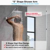 Shower Head Extension Arm with Flange，17 Inch Uvish Stainless Steel
