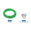 MECCANIXITY 2mm (1/16 inch) Green Vinyl Coated Wire Rope, 30m