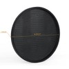 HofferRuffer Round Serving Tray 20'', Elegant Faux Leather Circle Ottoman