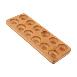 Alipis 12 Hole Wooden Egg Holder Kitchen Countertop Organizer Egg Serving Dish Rustic Decor