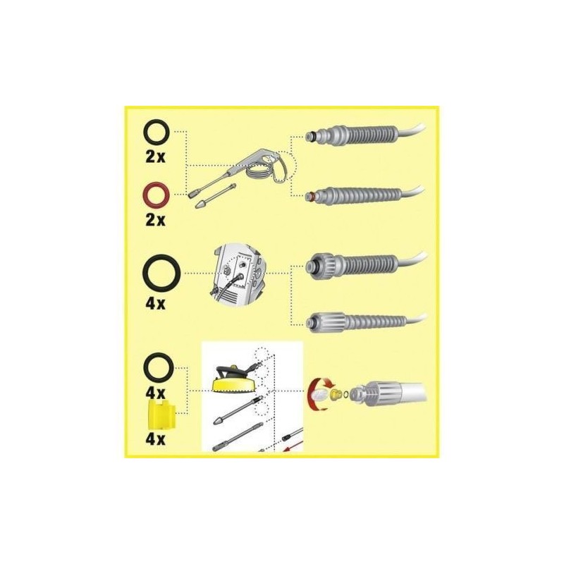 Genuine Karcher Pressure Washer O-Ring Nozzle Set (Fits: K1 K2