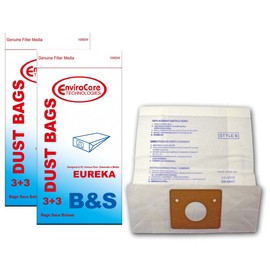 EnviroCare Replacement Vacuum Cleaner Dust Bags Designed to Fit Eureka Canisters Style B&S 6 Bags and 6 Filters