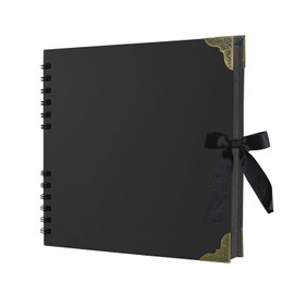 Scrapbook Album, 8 x 8 Inch Scrap book, 60 Black Blank Pages Scrapbooks albums, Hardcover Photo Album Scrapbook, Memory Book, Traveling, Birthday & Holiday Gifts.