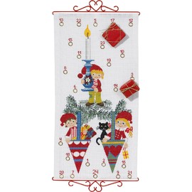 Eva Rosenstand Wall Hanging Cross Stitch Kit Advent Calendar, 3 Dwarfs Counted Pattern