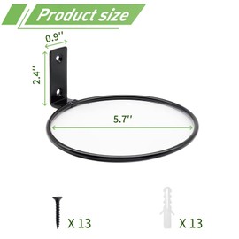 6 Pack 6 Inch Wall Flower Pot Holder Ring Plant Hanger, Metal Planter Hooks Wall Mounted Bracket Heavy Duty for Outdoor Indoor