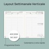 POPRUN Agenda 2026 2027 Settimanale Verticale 16,4 x 21,8cm
