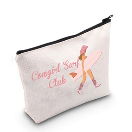 Western Cowgirl Gift Cowgirl Surf Club Cosmetic Bag Country Surfer Girl Gift (Cowgirl Surf CA Bag)