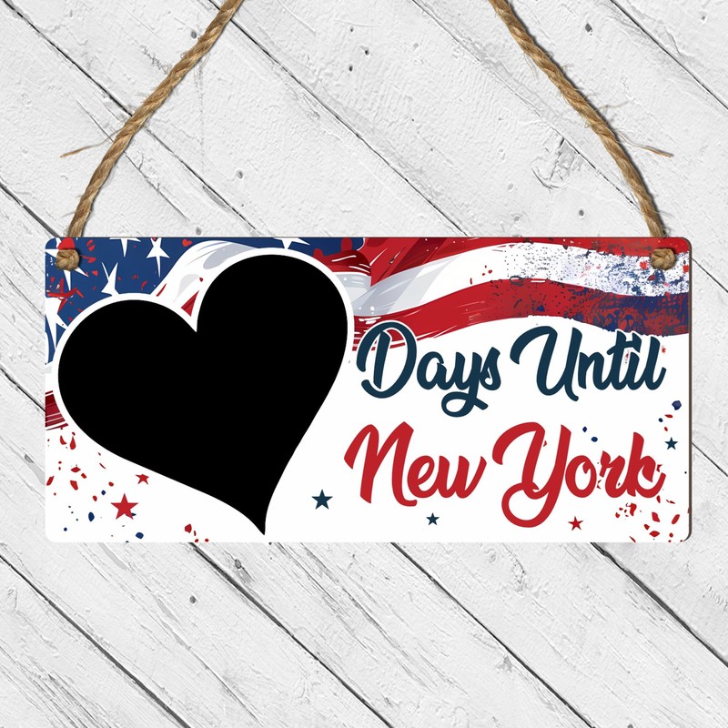 Days Until New York Countdown Chalkboard Plaque – Exciting Travel