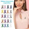 10 Pack Blue & Purple Ribbon Pins 1/5/25/100 for Pediatric