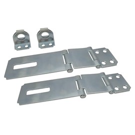QCAA Double Hinge hasp and Fixed Staple, Zinc Plated, 4-1/2", 2 Pack