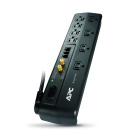APC Surge Protector with Telephone, DSL and Coaxial Protection, P8VT3, 2770 Joules, 8 Outlet Surge Protector Power Strip Gray