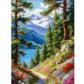 ZEELANNA Diamond Painting Erwachsene, Diamond Painting Bilder 5D Diamant Set, Diamant Malerei DIY Diamant Painting Bilder Erwachsene für Home Wand Decoration, 30x40cm Landschaft