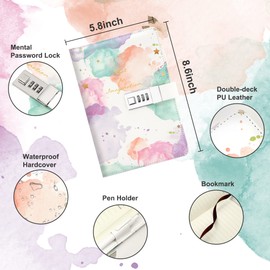 CAGIE Diary for Girls Age 8-12 Gifts for 9 10 11 12 Year Old Girls Diary with Lock, Tie Dye Design 192 Pages Lock Diary with Pen, 5.7 x 8.5 Inch Christmas Gift for Girls Journal with Lock