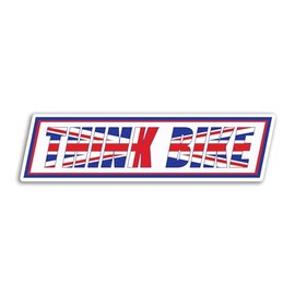 2 x 15cm Think Bike Vinyl Stickers - UK Flag Motorbike Motorcycle Awareness Warning Bumper Safety Car Vehicle Van Sign Decal Sticker #81827