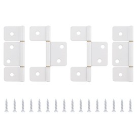 UFURMATE Three Leaf Mortise Free Hinges, 4 Pcs Bifold Shutter Hinge White Carbon Steel Cabinet Hinge Non-Mortised for Cupboard Window