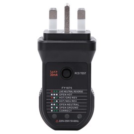 FY1875 Socket Tester Outlet Detector Safety Leakage Protection Testing InstrumentUK Plug 220-240V