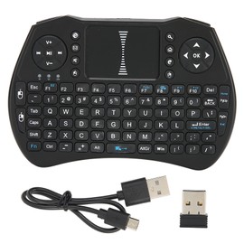 Mini Wireless Keyboard Remote 2.4GHz USB Reciver QWERTY for Android TV Box Touchpad A8Black