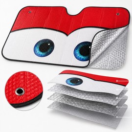 Car Windshield Cover with Eye Design – Reflective Aluminized Paper Car Sun Shade for Hot Weather Parking
