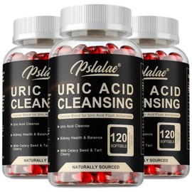 Uric Acid Cleanse - Tart Cherry Citric Acid - Kidney Health Detox and Cleanse, 2 Count, 120 Tablets / 요산 정화 - 타트 체리 구연산 - 신장 건강 해독 및 정화, 2개, 120정