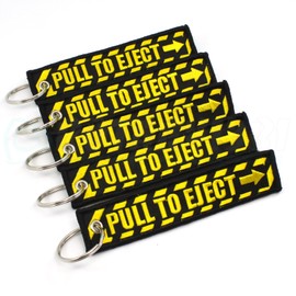Rotary13B1 PULL TO EJECT Key Chain - Black/Yellow - 5 PCS