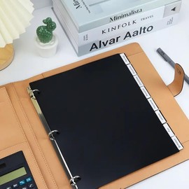 ZAAWUUT Blank 3-Ring Binder Dividers in 8 Tabs,Plastic Write On Dividers for Notebooks and Binders,3 Hole Punch Dividers for School,Office,Home Organizers (Black, A4 8-Tap)