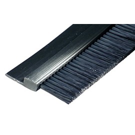 Tanis Brush FPVC142036 Stapled Strip Brush with Flexible PVC, H-Shaped Profile, Black Nylon Bristles, 3' Overall Length, 2" Trim Length, 3" Overall Height