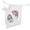 Lunarable Meerkat Fabric Pouch Set of 2, Face of a