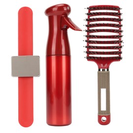 Detangling Curved Vent Brush Spray Bottle Hair Clip Pin Wristband Holder Beard Hair Styling Tool Red