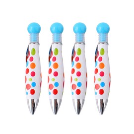 4 Piece Fat Pen For Arthritis Large Big Grip Cute Ballpoint Pen Novelty Pen With Clip Blue Ink 0.7 mm Point Cute Pen For Kids Smooth Writing