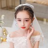 IYOU Communion Headpiece with Veil White Bowknot Hair Clips Flower