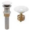 GZILA Vessel Sink Drain Without Overflow, White Pop-Up Drain With