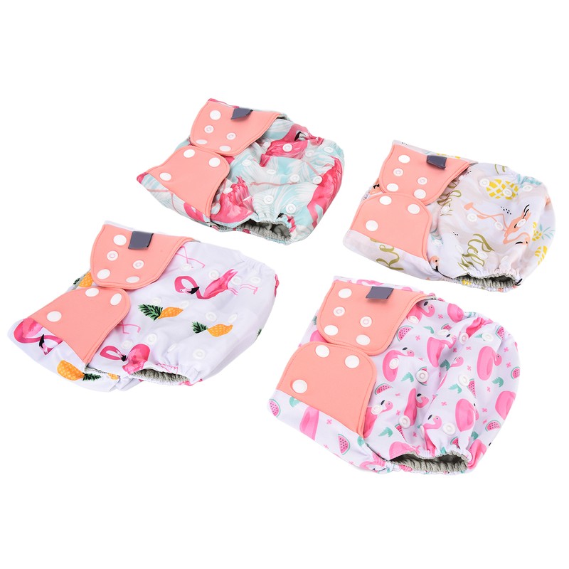 4 Pcs Baby Cloth Diapers Adjustable Washable Reusable Diapers for
