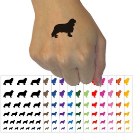 Cavalier King Charles Spaniel Dog Solid Temporary Tattoo Water Resistant Fake Body Art Set Collection - Light Pink (One Sheet)