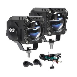 Exzeit Motorcycle Auxiliary Light Kit, White and Yellow High Low Beam Driving Lights, Compatible with Motorcycle ADV ATV UTV Car Truck, 12V/24V