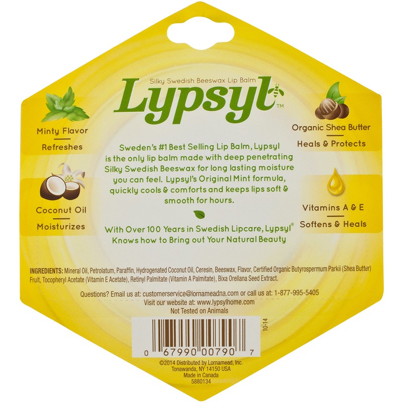 Lypsyl Intense Protection Original Mint, Lip Balm 0.10 oz (3-Pack)