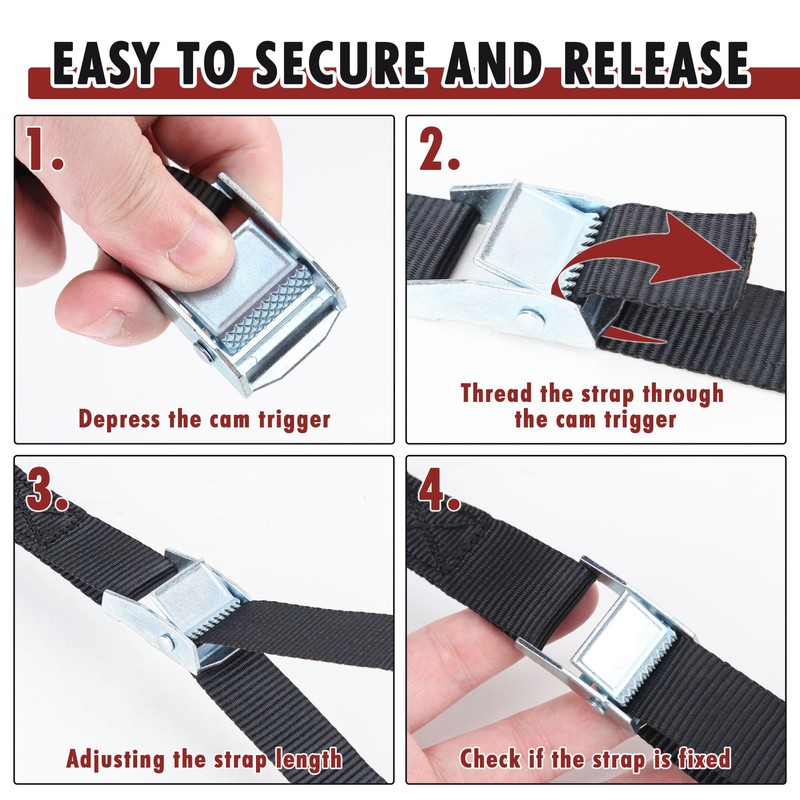 Cartman 1" x 12' Lashing Straps Cargo Tie-Down Strap Up