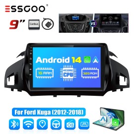 ESSGOO 9" Android 13 Carplay Car Stereo For Ford Kuga 12-2018 Escape 13–19 GPS NAV Wifi