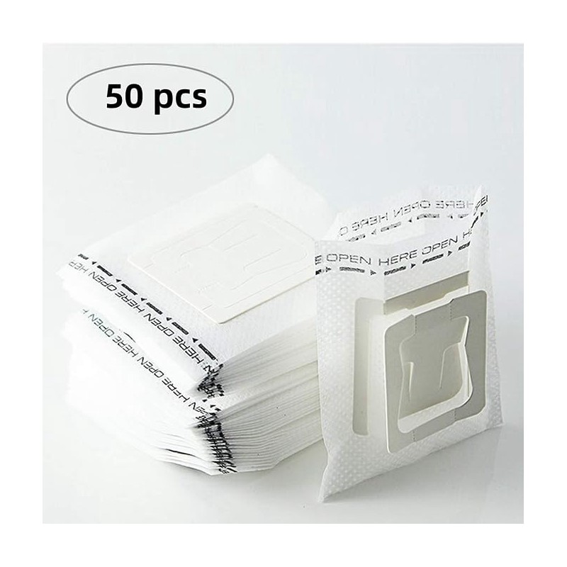Generic Single Serve Coffee Bags, 50 Count, White, Cone Shaped,