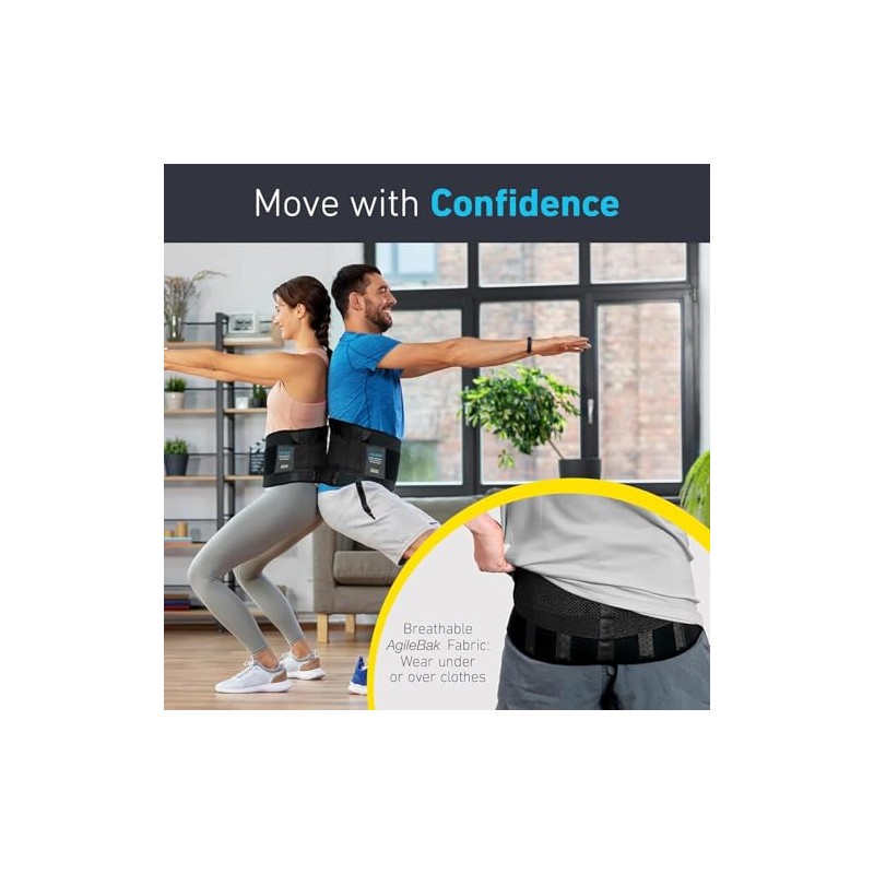Clever Yellow Premium Back Support Belt, Back Brace, Lumbar Support