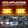 Wodvyss 2Pcs Double Face Amber/Red Lens 12 LED Marker Lights