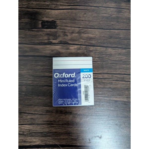 Oxford Ruled Mini Index Cards, 3 x 2.5, White, 200/Pack