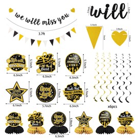 Holkcog Black Gold Farewell Party Decorations Rude That You'Re Leaving But Ok Banner We Will Miss You Party Decorations Office Coworker Goodbye Party Going Away Farewell Party Decor For Men Women
