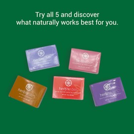 Herb’N Eden Pack of 5 Soaps for Women | 100% Natural Ingredients | Essential Oils | Dry, Sensitive, Oily, Mature, Combo, Normal, Eczema, Psoriasis Skin | Face, Body, Yoni | 1oz Bar Samples