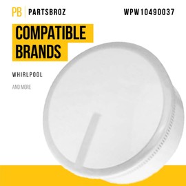 PartsBroz WPW10490037 White Control Knob - Compatible with Whirlpool Range - Replaces AP6022235 W10490037 2312829 PS11755567 W10339426 Ultra Durable Replacement