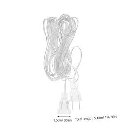 Tofficu 3pcs Clear Extension Cord,Christmas Light Extension Cord 2 Prong,16 Ft Clear Extension Cord Indoor Thin,Fairy Lights Extension Cord Female for Christmas Valentines Day Decor