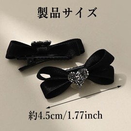 Fesanla Ribbon, Hair Accessory, Hair Clip, Set of 2, Sparkly, Fashionable, Hair Clip, Hair Ornament, Hair Accessory, For Weddings, School Entrance Ceremonies, Graduation Ceremonies, Recitals